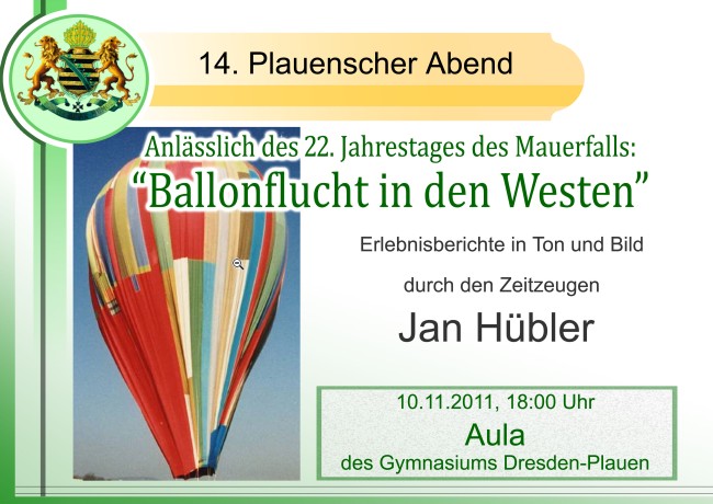 Plaket: Ballonflucht in den Westen