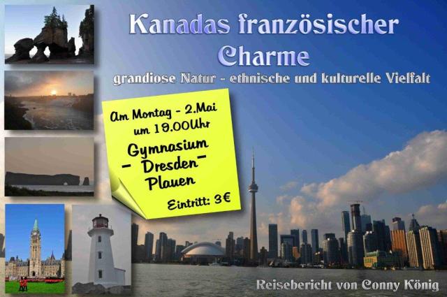 Plaket: Reisevortrag Französisch-Kanada