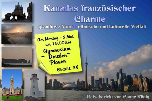 Plaket: Reisevortrag Französisch-Kanada