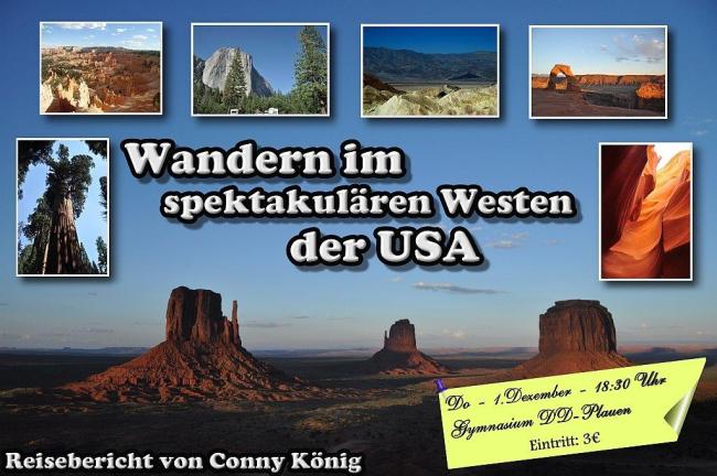 Plaket: Reisevortrag West-USA