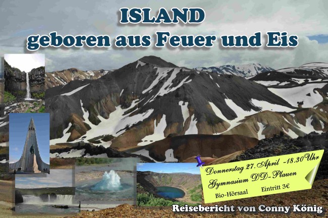 Plaket: Reisevortrag Island